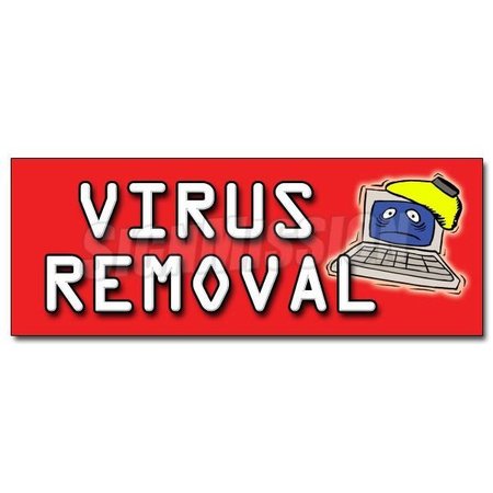 SIGNMISSION Safety Sign, 36 in Height, Vinyl, 14 in Length, Virus Removal D-36 Virus Removal